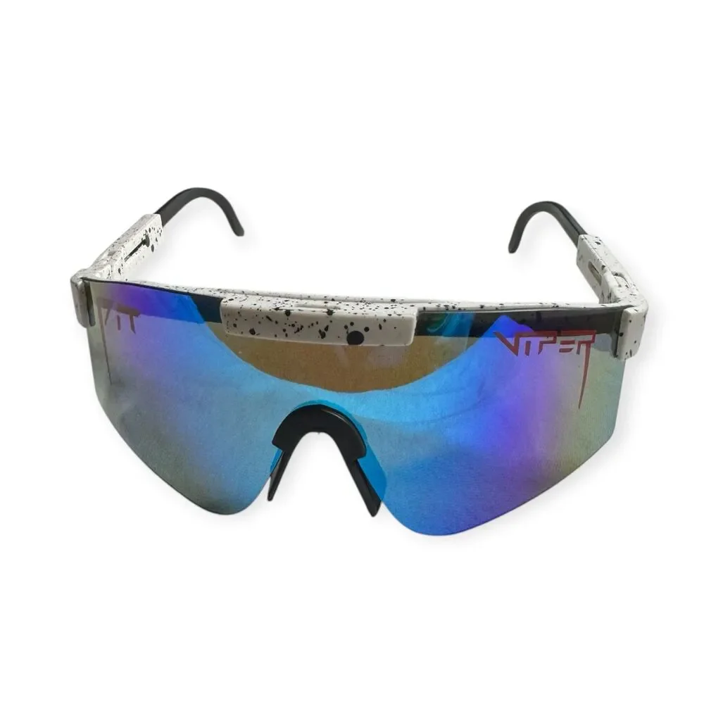 Pit Viper White Intimidator Sunglasses 2000 White Black Dots Retro Sports Shades